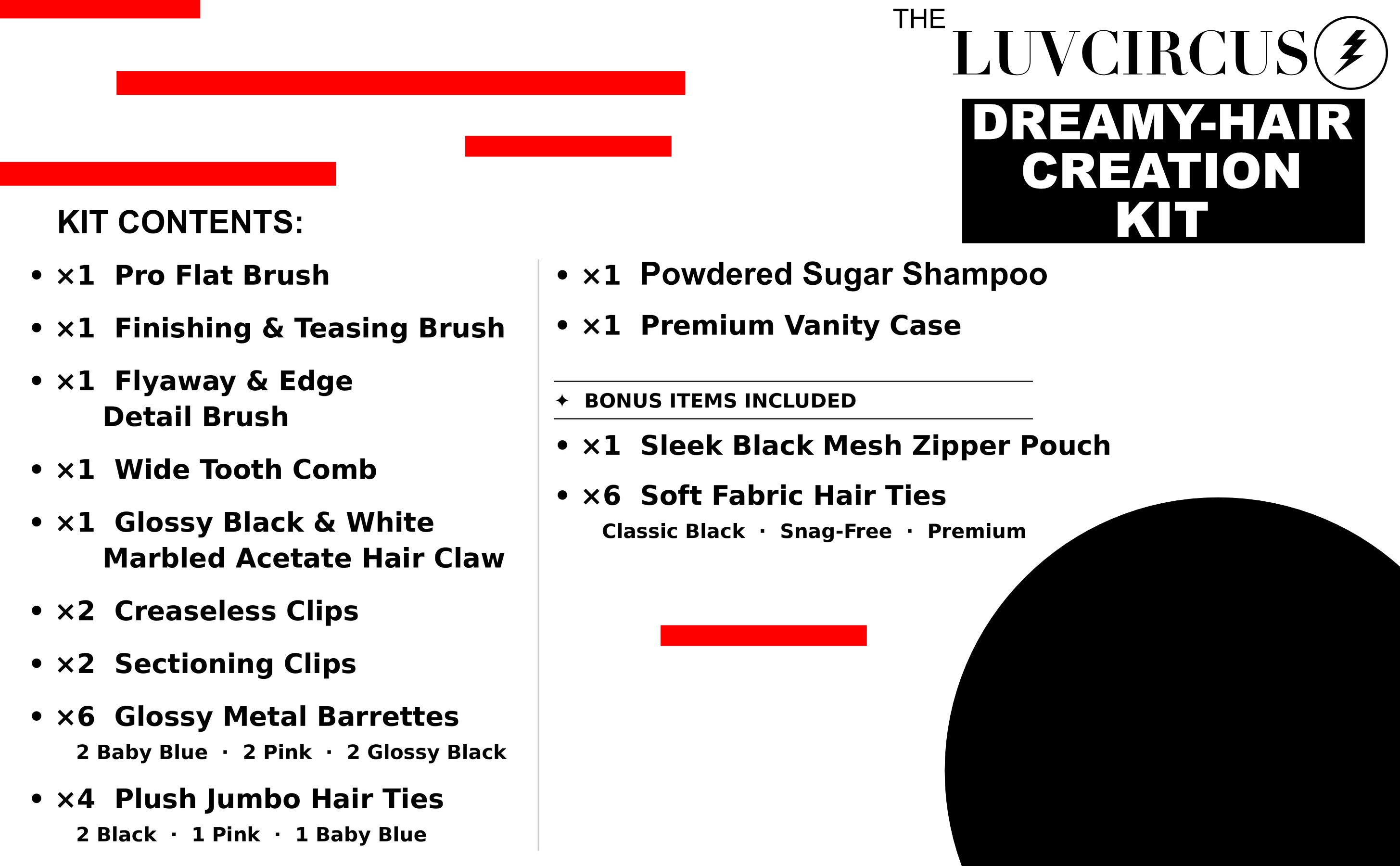 LUVCIRCUS - Dreamy Hair Creation Kit - Meticulously Curated Professional Hair Kit for Creating Beautiful Hair | Travel Ready | All Hair Types | Ultimate Hair Gift