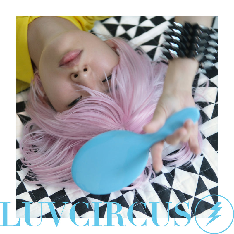 LUVCIRCUS 001 Professional Hair Brush-This boar and nylon bristle hair brush is a meticulously crafted, premium, flat hair brush. An excellent hairbrush for beauty enthusiasts and hairstylists. - ICE CREAM BLUE
